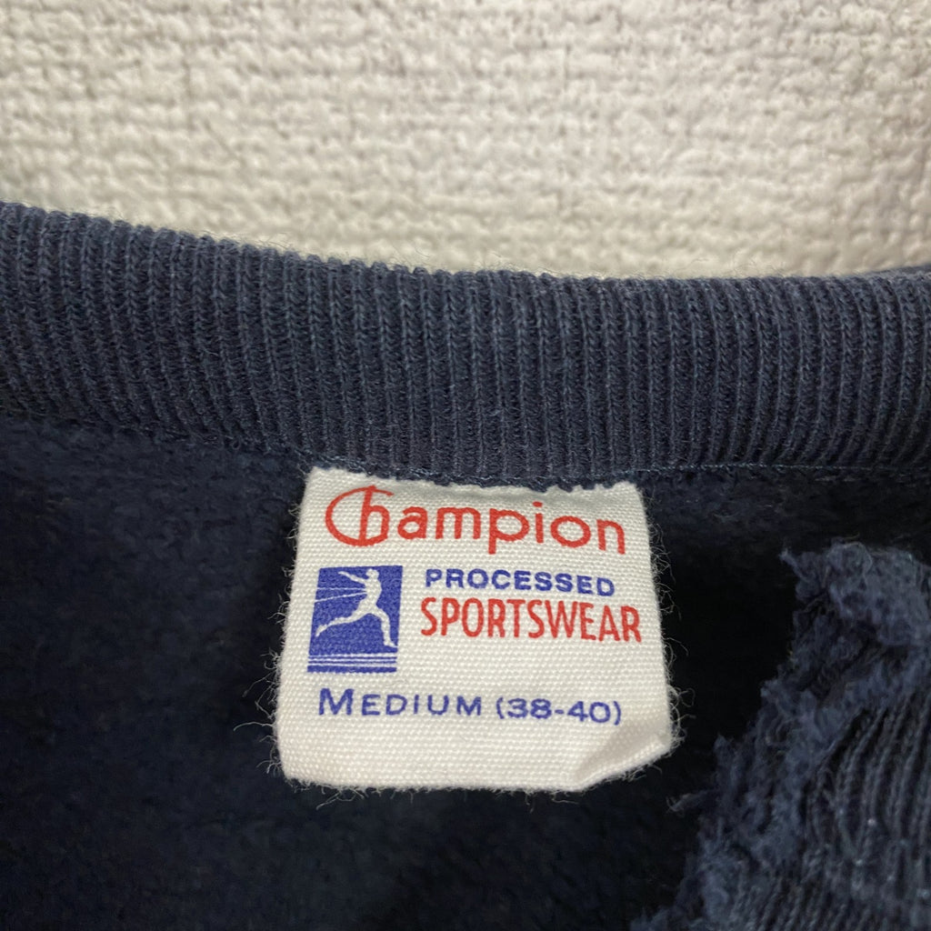 Champion　チャンピオン　スウェットパーカー/フーディー　前V　目無し　ランタグ　復刻　紺　ネイビー　Mサイズ　古着