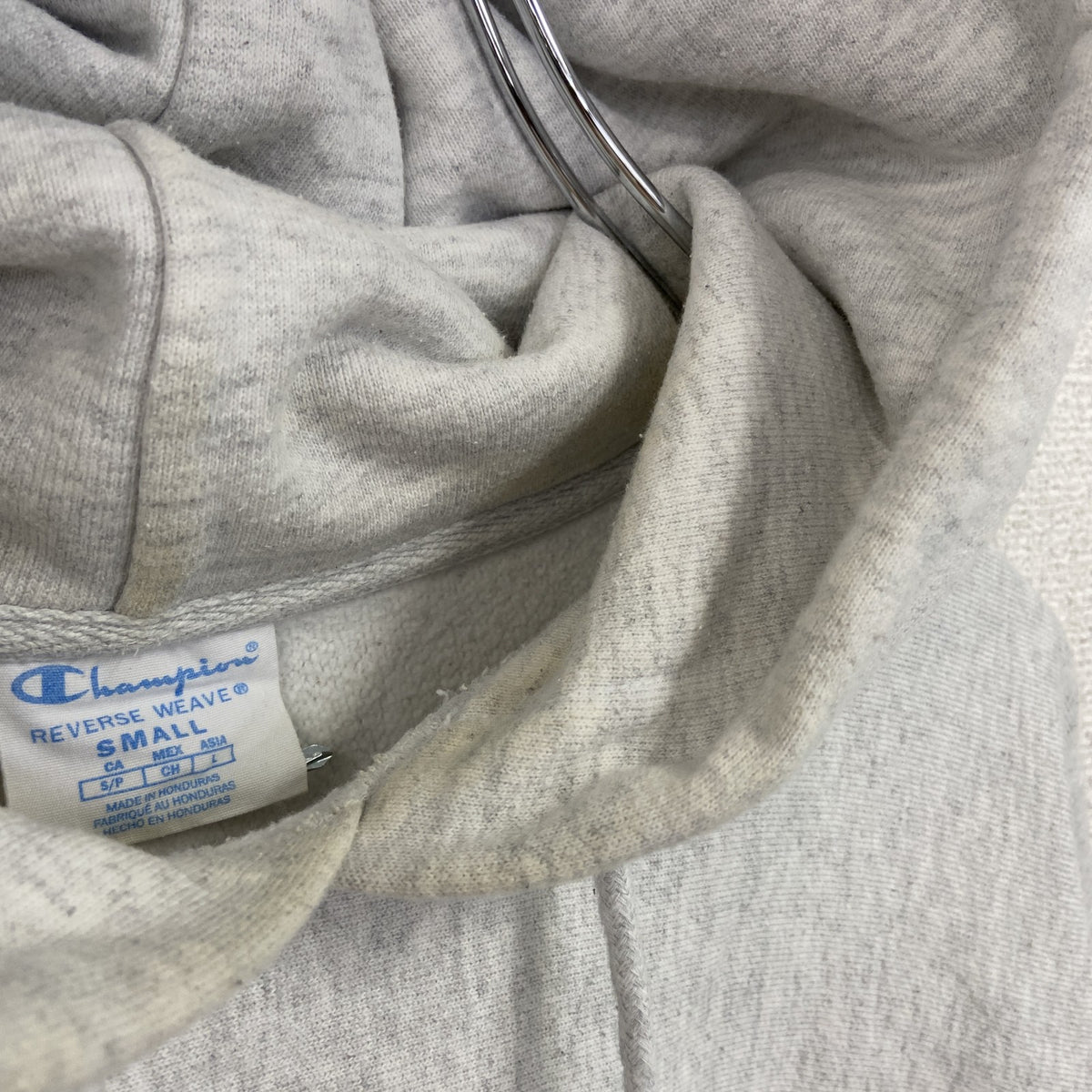 Champion　チャンピオン　リバースウィーブ　スウェットパーカー/フーディー　目無し　霜降りグレー　Sサイズ トレーナー スウェットトップス フード付き 古着