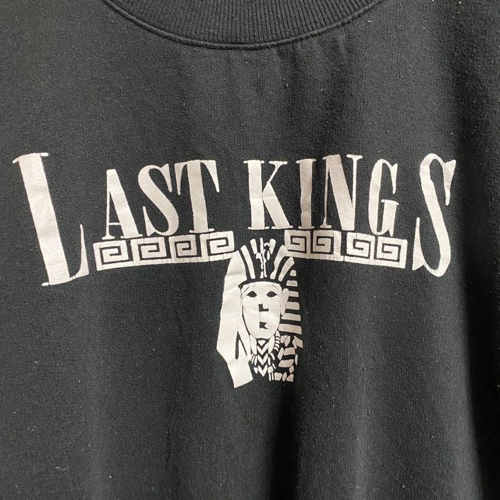 GILDAN ギルダン　LAST KINGS　長袖プリントスウェット　トレーナー　黒　ブラック　秋冬服　Lサイズ　古着