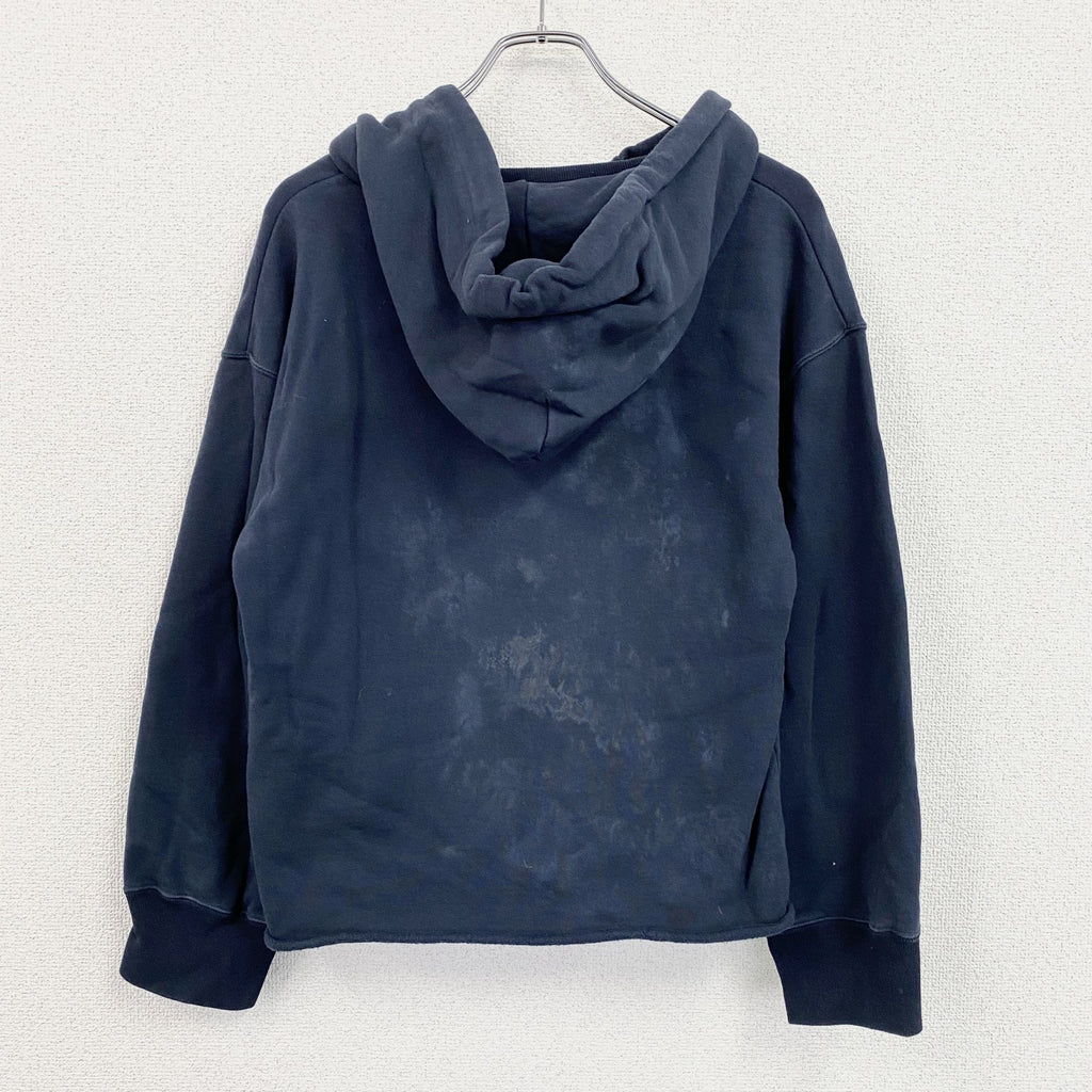 Champion　チャンピオン　スウェットパーカー/フーディー　前V　目無し　ランタグ　復刻　紺　ネイビー　Mサイズ　古着