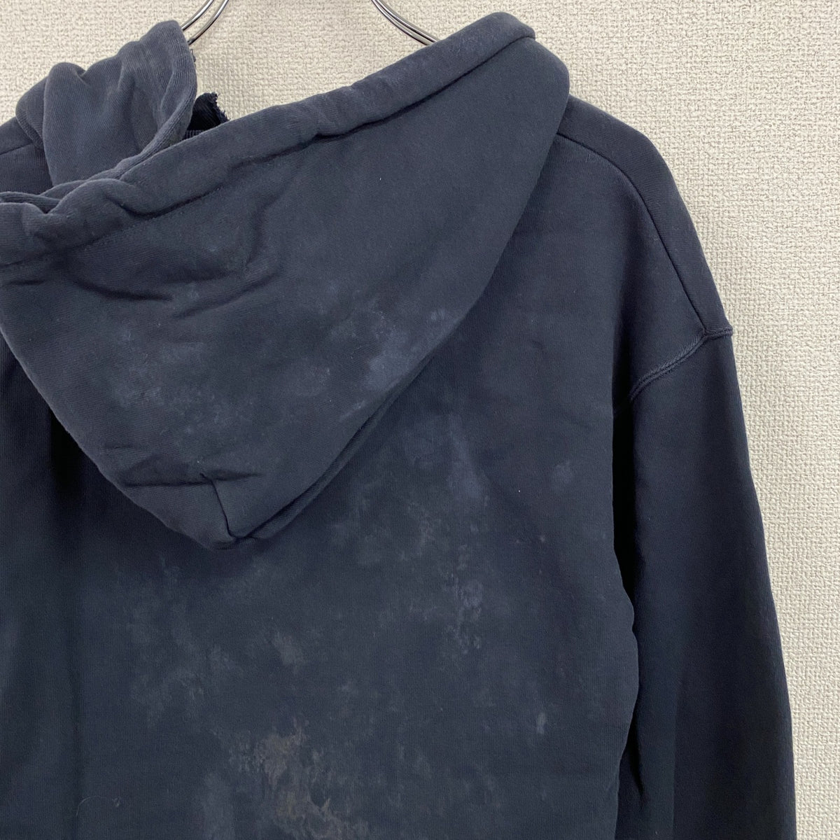 Champion　チャンピオン　スウェットパーカー/フーディー　前V　目無し　ランタグ　復刻　紺　ネイビー　Mサイズ　古着