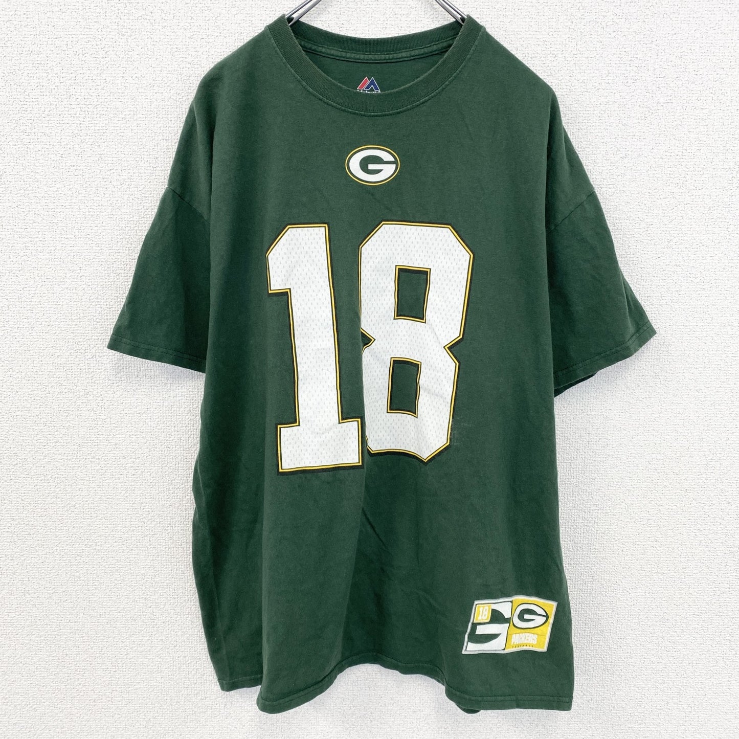 古着 used　Majestic　マジェスティック　グリーンベイパッカーズ　半袖プリントＴシャツ　NFL　グリーン　XLサイズ