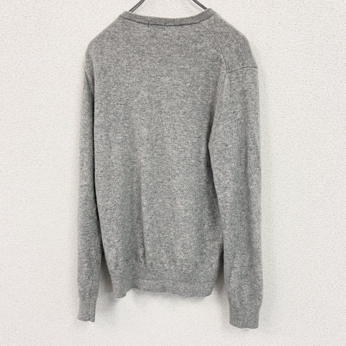 UNIQLO　ユニクロ　Vネックカシミヤニットセーター　灰色　グレー　Lサイズ　古着