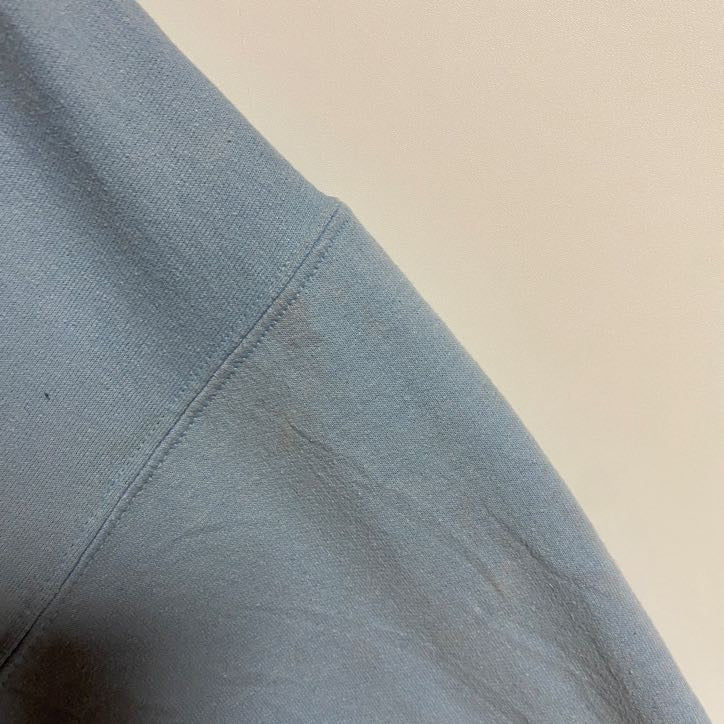 GILDAN ギルダン　長袖プリントスウェット　トレーナー　FINE LINE　水色　秋冬服　Lサイズ　古着