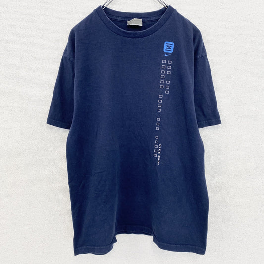 古着 used　00s　NIKE　ナイキ　SHOX　ショックス　半袖プリントＴシャツ　両面プリント　紺　ネイビー　Mサイズ