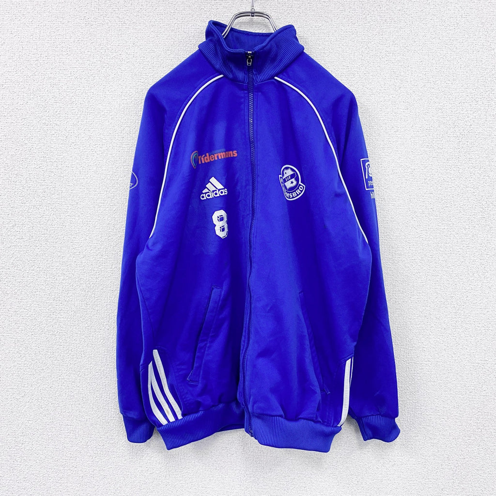 90s～　adidas　アディダス　トラックジャケット/ジャージ　パフォーマンスロゴ　ヴィンテージ　青　ブルー　Mサイズ　古着
