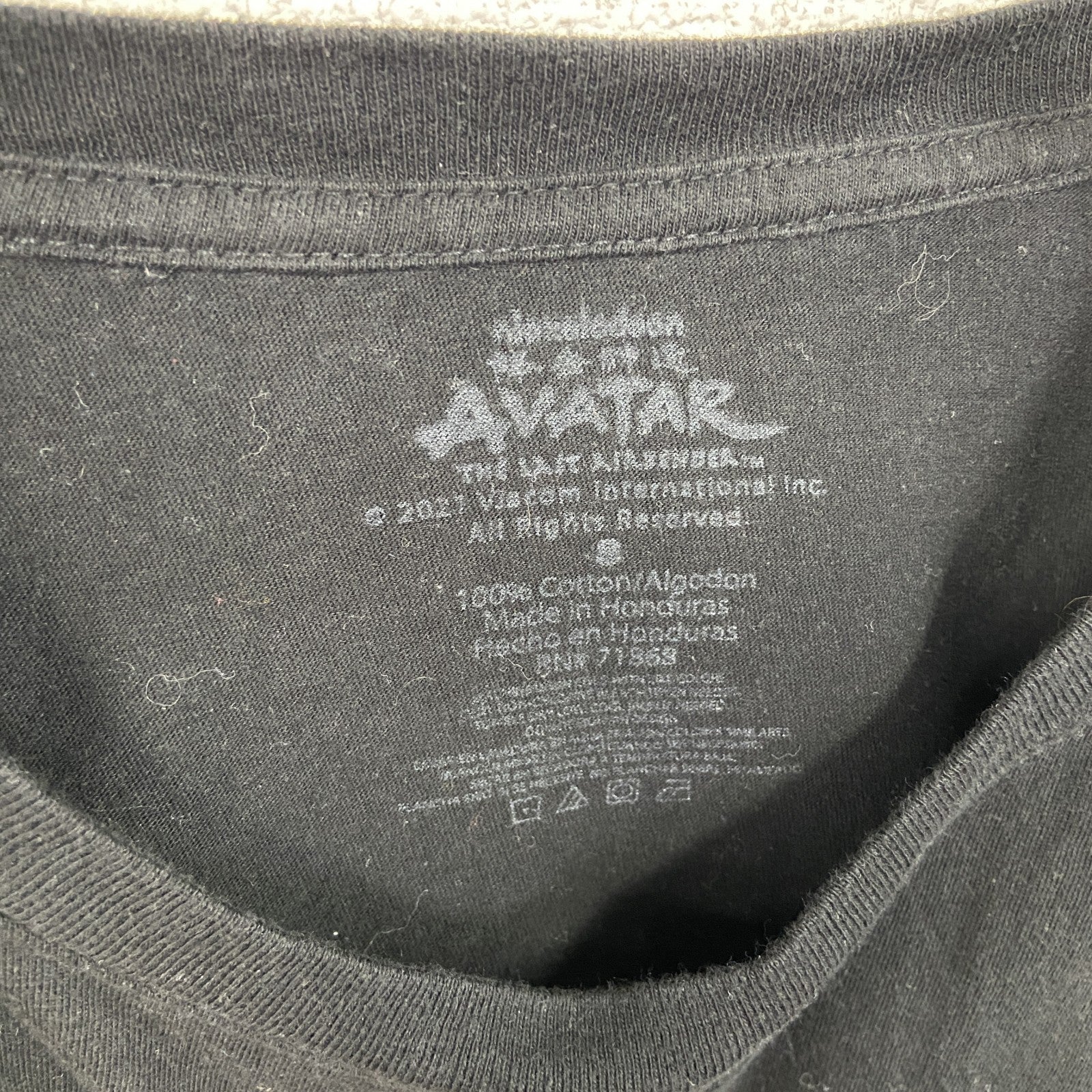 アバター　AVATAR　半袖プリントTシャツ　伝説の少年アン　クルーネック　レトロデザイン　黒　ブラック　Sサイズ　古着