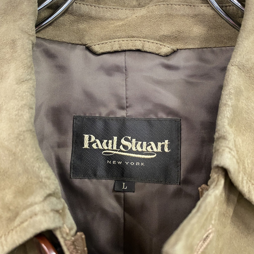 90s～　Paul Stuart　ポールスチュアート　カーコート　フェイクスエードコート　茶　ブラウン　Lサイズ　　ヴィンテージ　古着