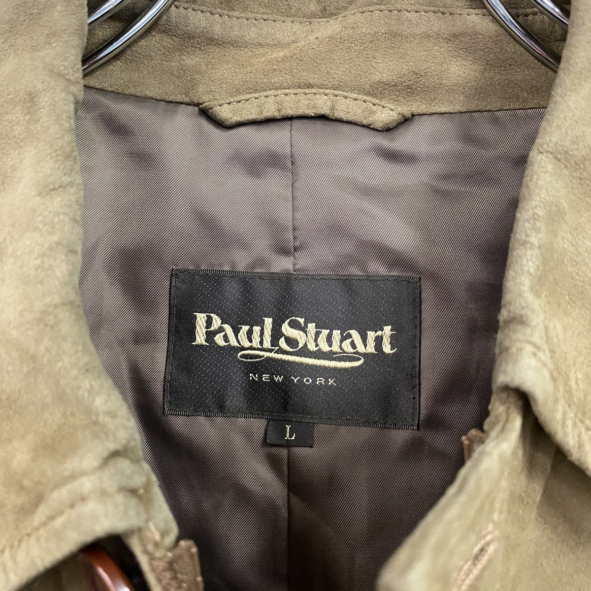 90s～　Paul Stuart　ポールスチュアート　カーコート　フェイクスエードコート　茶　ブラウン　Lサイズ　　ヴィンテージ　古着
