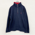 NAUTICA　ノーティカ　ハーフジップスウェット/トレーナー　紺　ネイビー　Lサイズ スウェットトップス メンズ コットン 古着