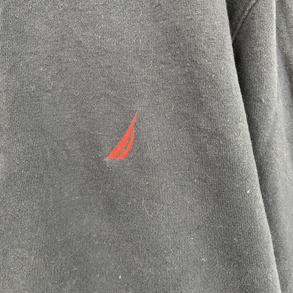 NAUTICA　ノーティカ　ハーフジップスウェット/トレーナー　紺　ネイビー　Lサイズ スウェットトップス メンズ コットン 古着