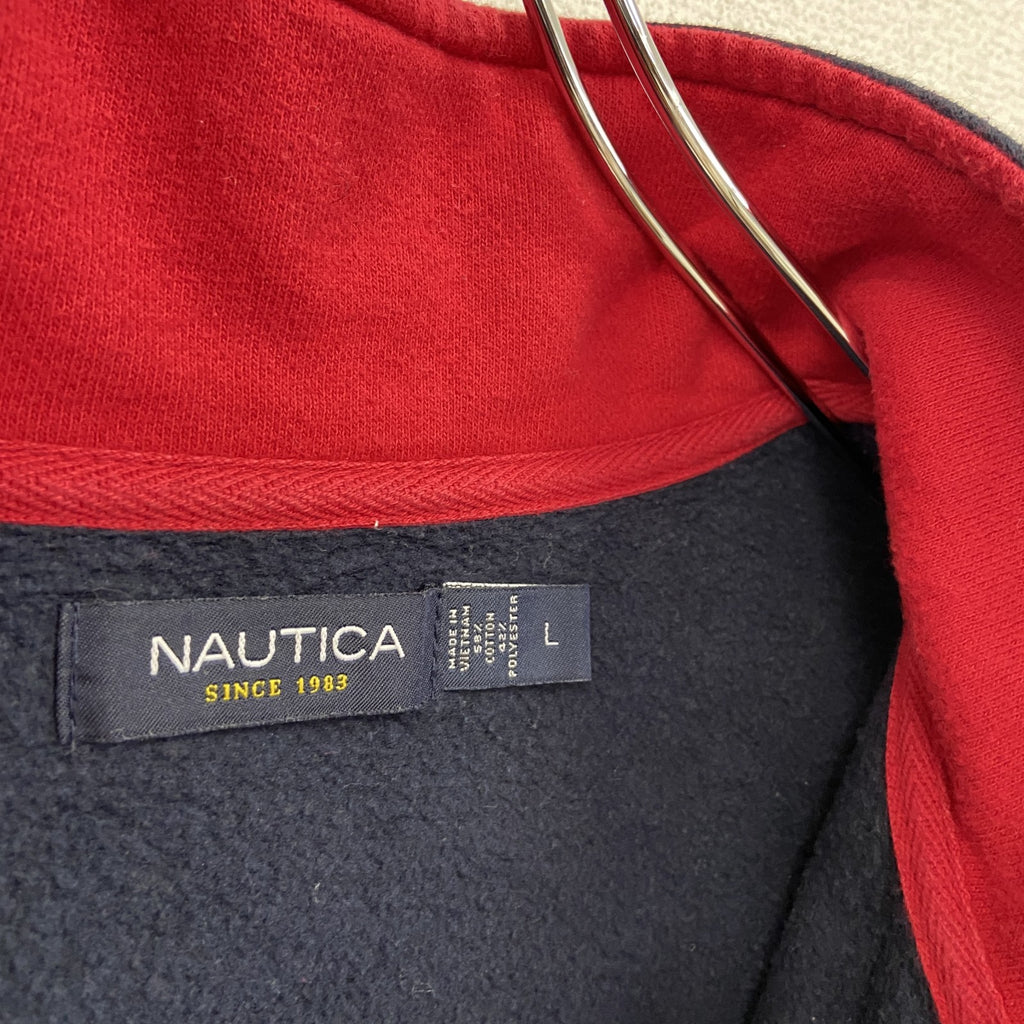 NAUTICA　ノーティカ　ハーフジップスウェット/トレーナー　紺　ネイビー　Lサイズ スウェットトップス メンズ コットン 古着