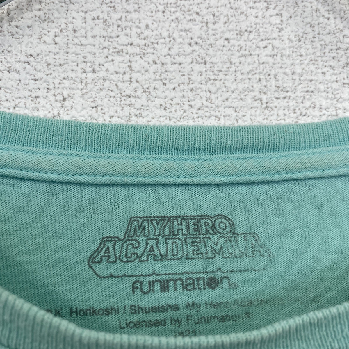 僕のヒーローアカデミア　緑谷出久　長袖アニメプリントＴシャツ　キャラクターデザイン　グリーン　Lサイズ　古着