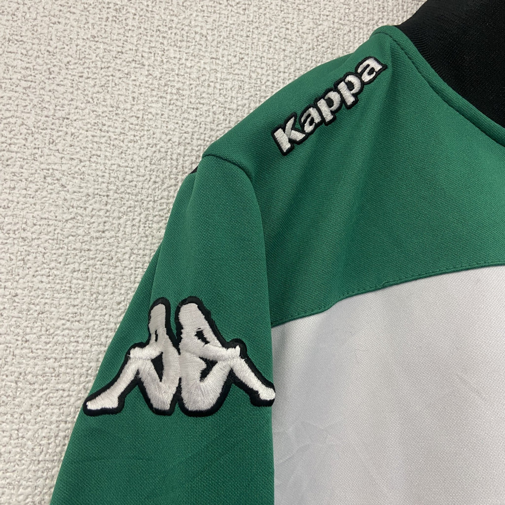 Kappa　カッパ　トラックジャケット/ジャージ　黒　ブラック　緑　グリーン　Sサイズ　古着