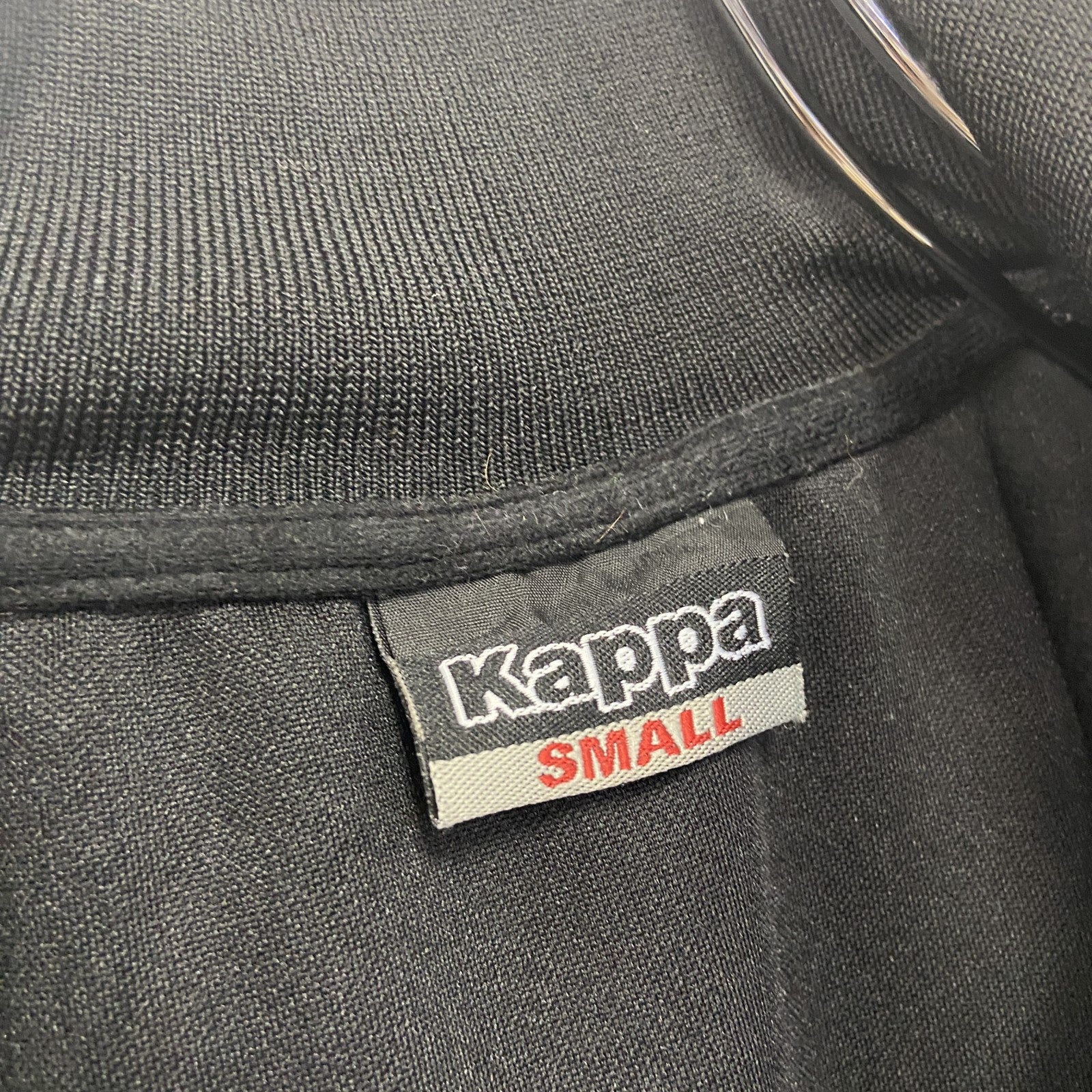 Kappa　カッパ　トラックジャケット/ジャージ　黒　ブラック　緑　グリーン　Sサイズ　古着