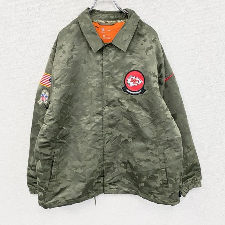 NIKE　ナイキ　NFL　CHIEFS　コーチジャケット　デジカモ　カーキ　2XLサイズ
