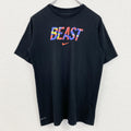 NIKE　ナイキ　半袖英語ロゴプリントＴシャツ　クルーネック　BEAST　黒　ブラック　XLサイズ　古着