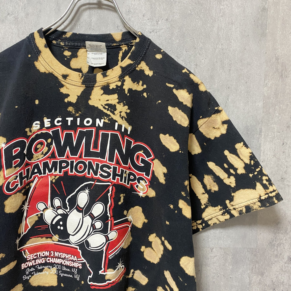 GILDAN　ギルダン　BOWLING　ボーリング　半袖プリントTシャツ　タイダイTシャツ　Mサイズ　古着
