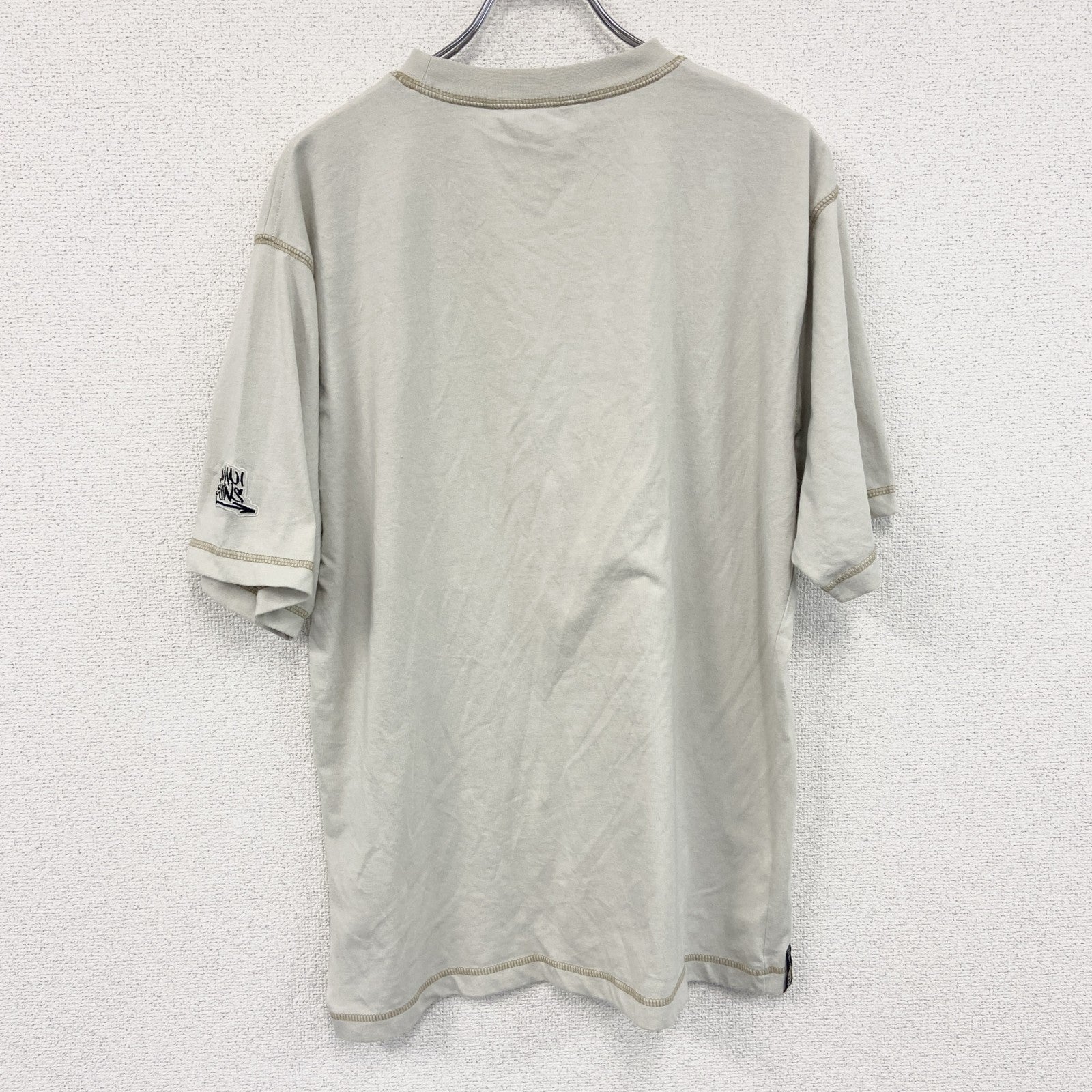 Maui and Sons　マウイ アンド サンズ　半袖Tシャツ　スカル　骸骨　ベージュ　XLサイズ　古着