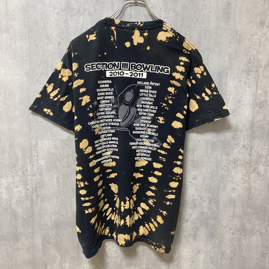 GILDAN　ギルダン　BOWLING　ボーリング　半袖プリントTシャツ　タイダイTシャツ　Mサイズ　古着