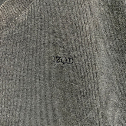 古着 used　IZOD アイゾッド　Vネックコットンベスト　ワンポイントロゴ刺繍　ネイビー　紺色　シンプル　Lサイズ