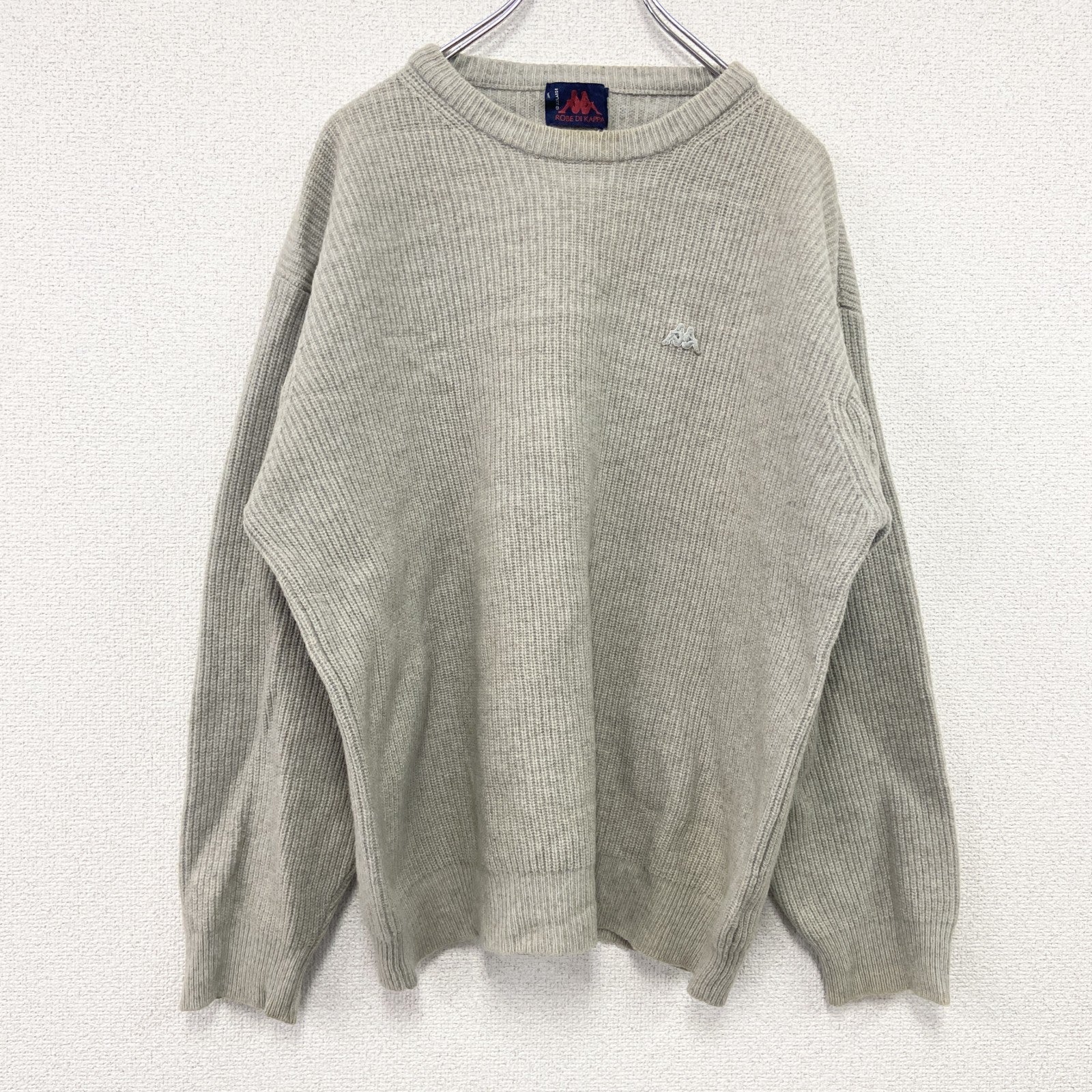 90s　ROBE DI KAPPA　カッパ　ニットセーター　ヴィンテージ　ベージュ　2XLサイズ　古着
