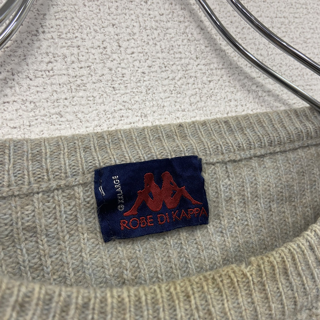 90s　ROBE DI KAPPA　カッパ　ニットセーター　ヴィンテージ　ベージュ　2XLサイズ　古着