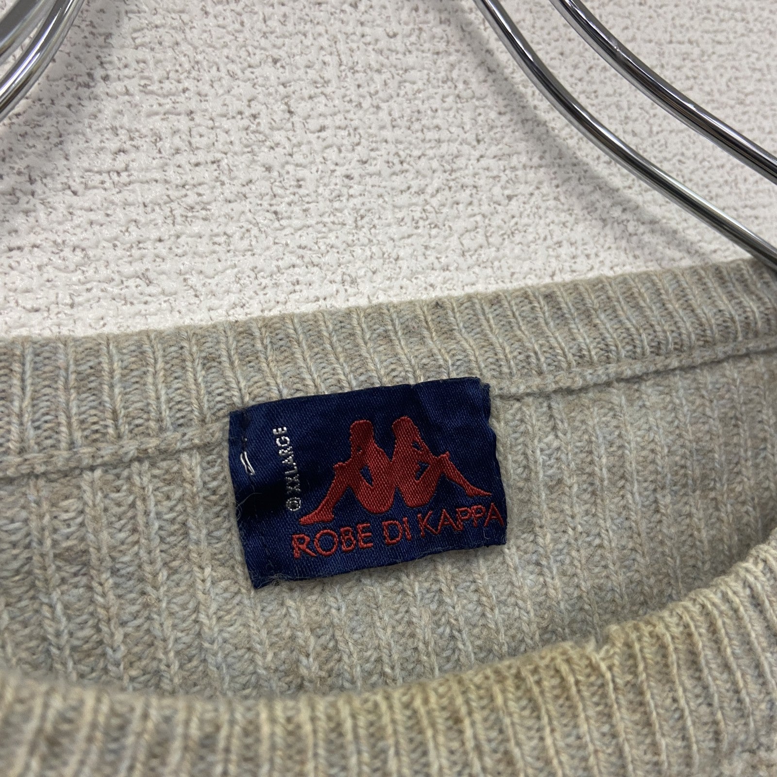 90s　ROBE DI KAPPA　カッパ　ニットセーター　ヴィンテージ　ベージュ　2XLサイズ　古着