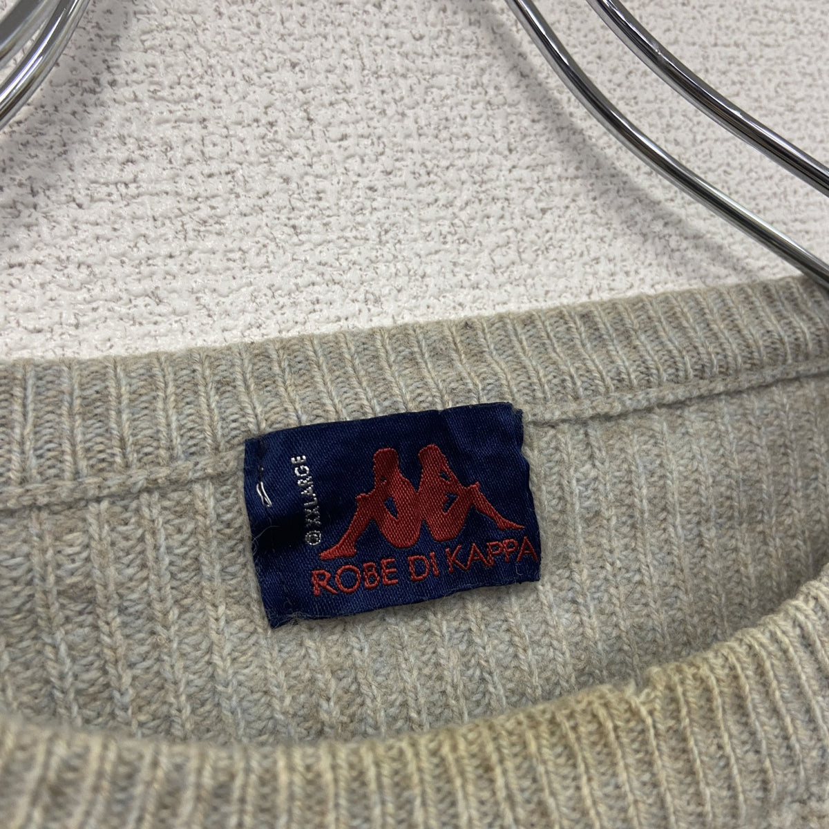 90s　ROBE DI KAPPA　カッパ　ニットセーター　ヴィンテージ　ベージュ　2XLサイズ　古着