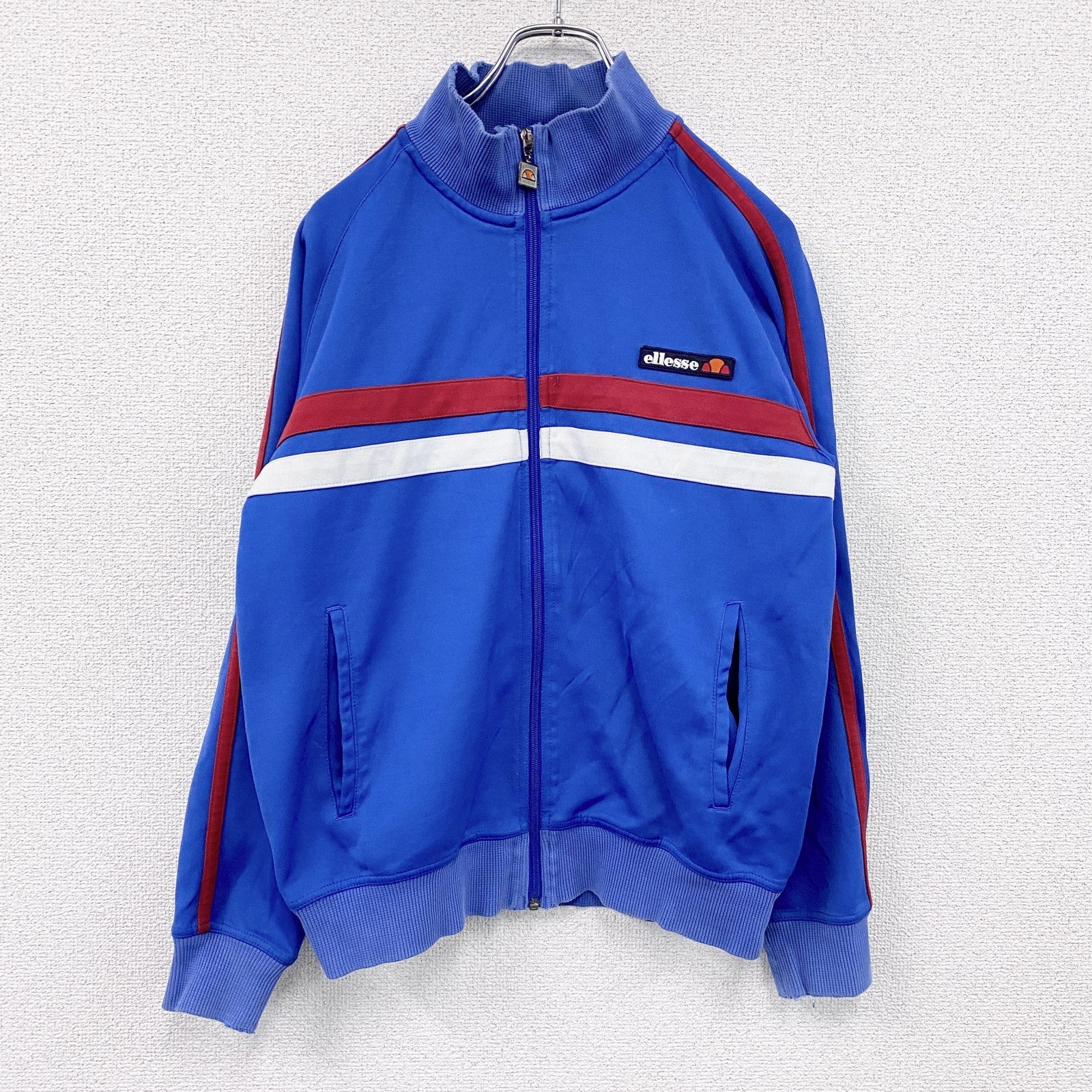 ～00s　ellesse　エレッセ　トラックジャケット/ジャージ　ヴィンテージ　青　ブルー　Sサイズ　古着