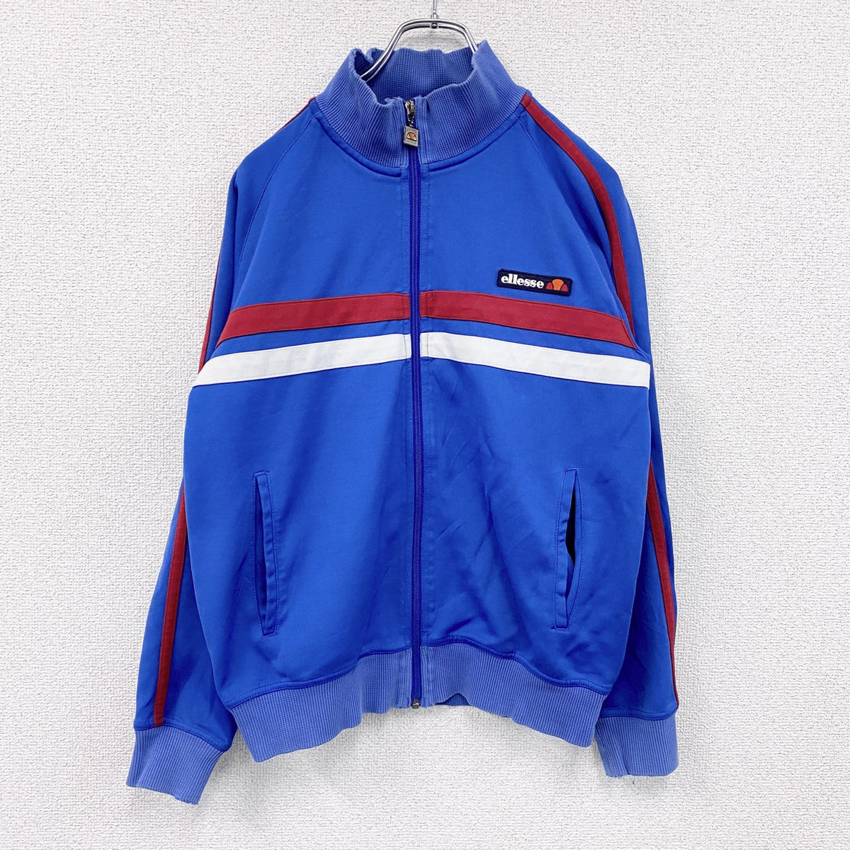 ～00s　ellesse　エレッセ　トラックジャケット/ジャージ　ヴィンテージ　青　ブルー　Sサイズ　古着