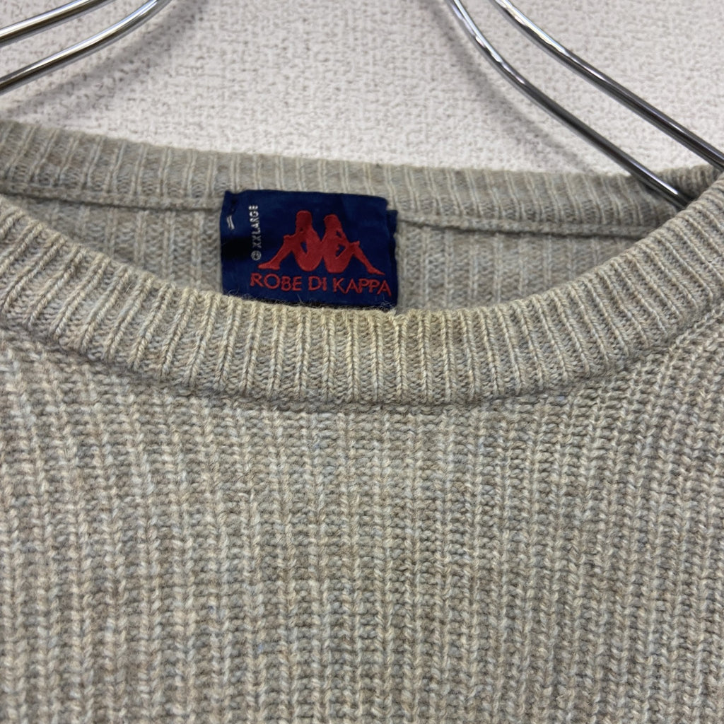 90s　ROBE DI KAPPA　カッパ　ニットセーター　ヴィンテージ　ベージュ　2XLサイズ　古着