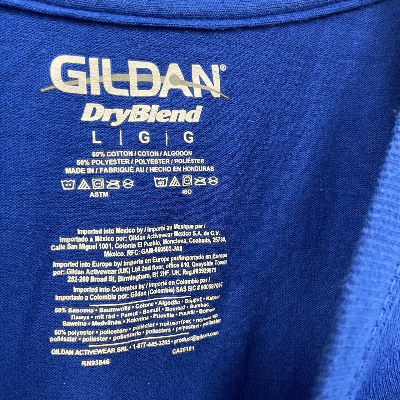 GILDAN　ギルダン　長袖Tシャツ/ロンT　Turkey Trot　青　ブルー　Lサイズ　古着