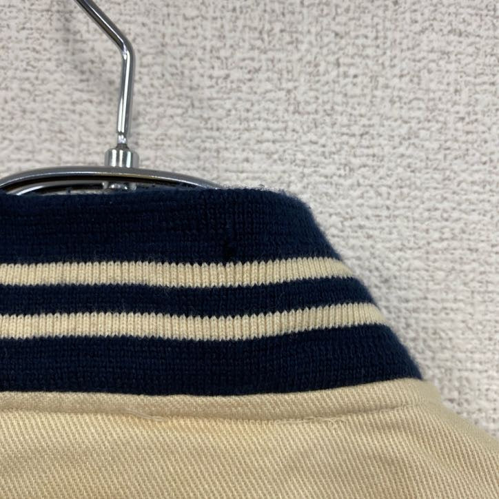 ～90s　CARIBOU CANADA　スタジャン/スタジアムジャケット　ヴィンテージ　アイボリー　Lサイズ　古着