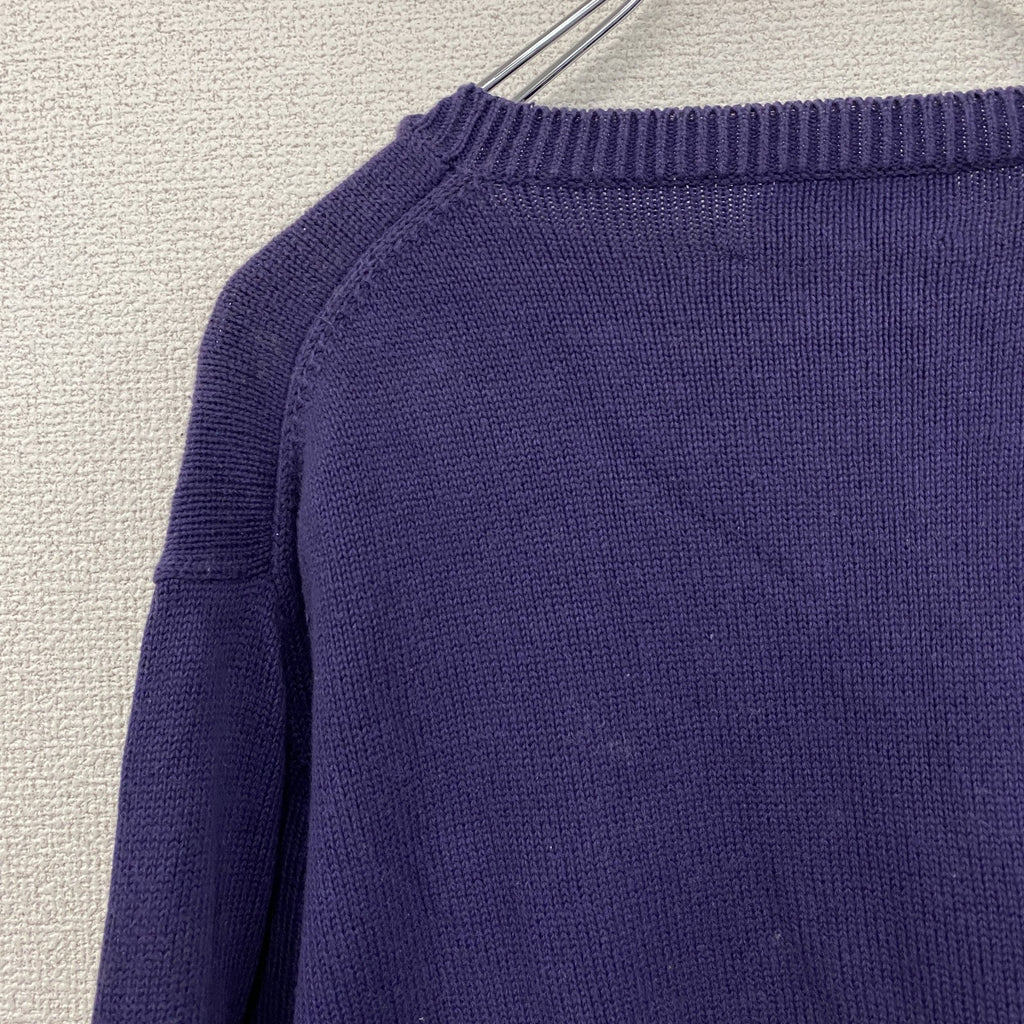 UNITED COLORS OF BENETTON　ユナイテッドカラーズオブベネトン　コットンニットセーター　紫　パープル　48サイズ　古着