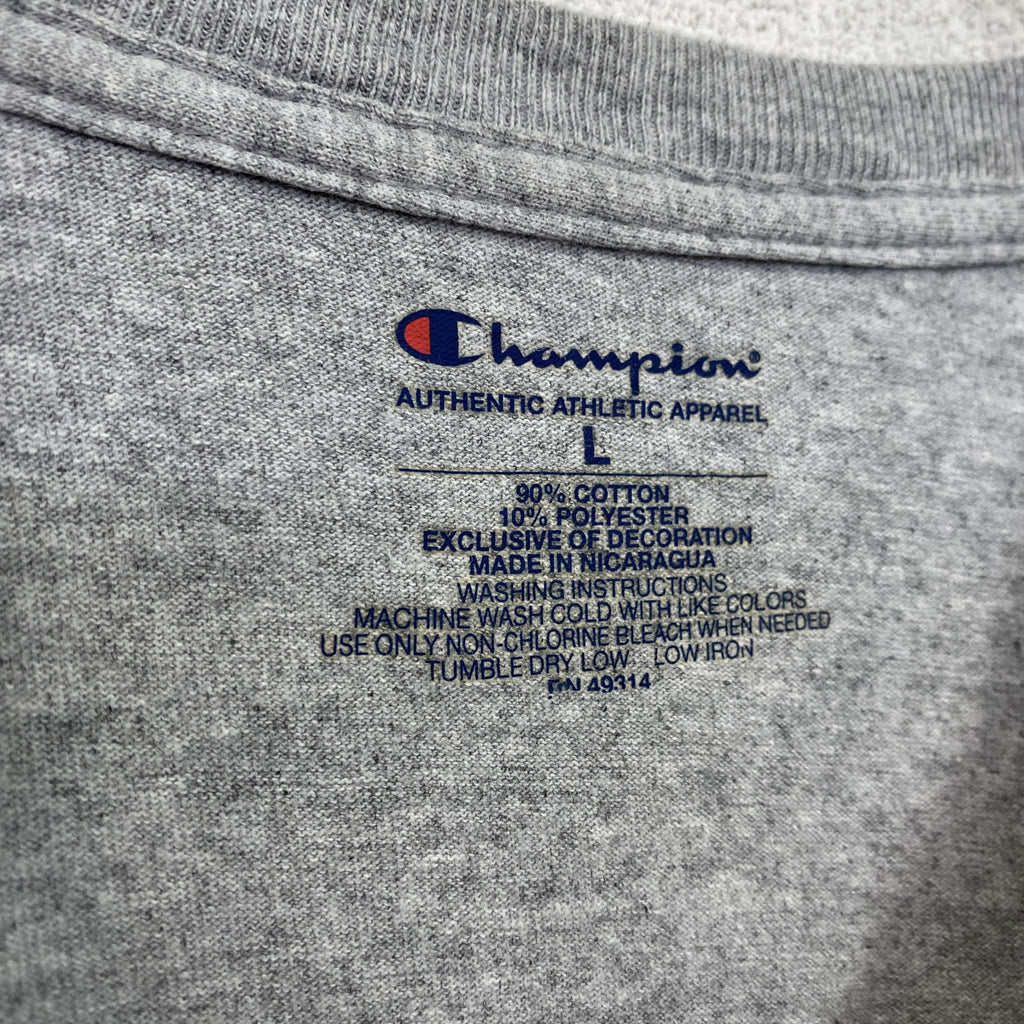 Champion　チャンピオン　半袖クルーネックプリントＴシャツ　シアトル　サッカー　グレー　灰色　Lサイズ　古着