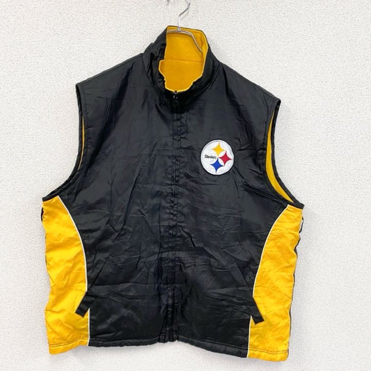 NFL　Steelers　リバーシブルフリースベスト　黒　黄色　ブラック　イエロー　Lサイズ