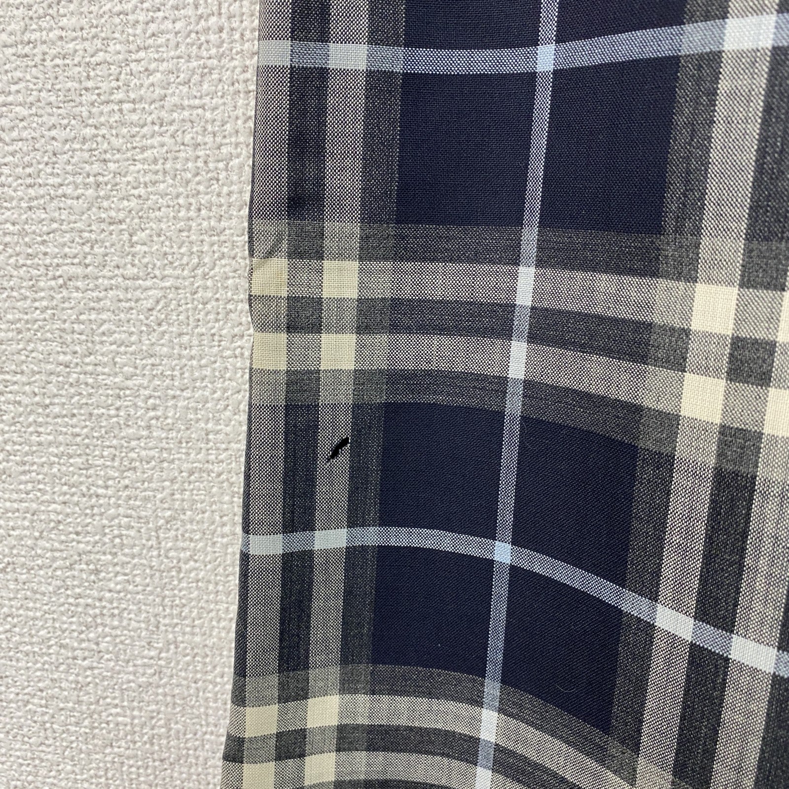 BURBERRY LONDON　バーバリーロンドン　ボックスプリーツスカート　チェック柄　紺　ネイビー　38サイズ　　古着