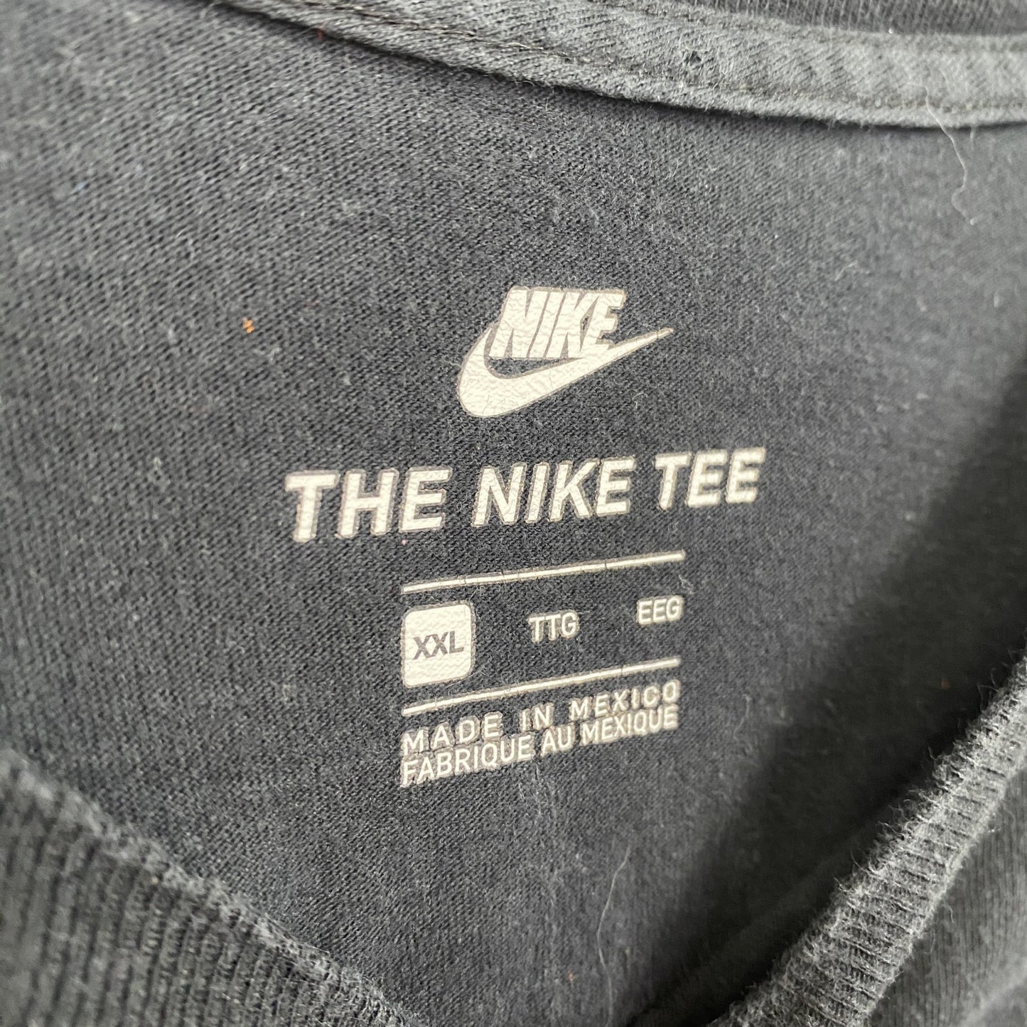 古着 used　NIKE　ナイキ　長袖プリントTシャツ　クルーネックロンT　黒　ブラック　ビッグシルエット　2XLサイズ