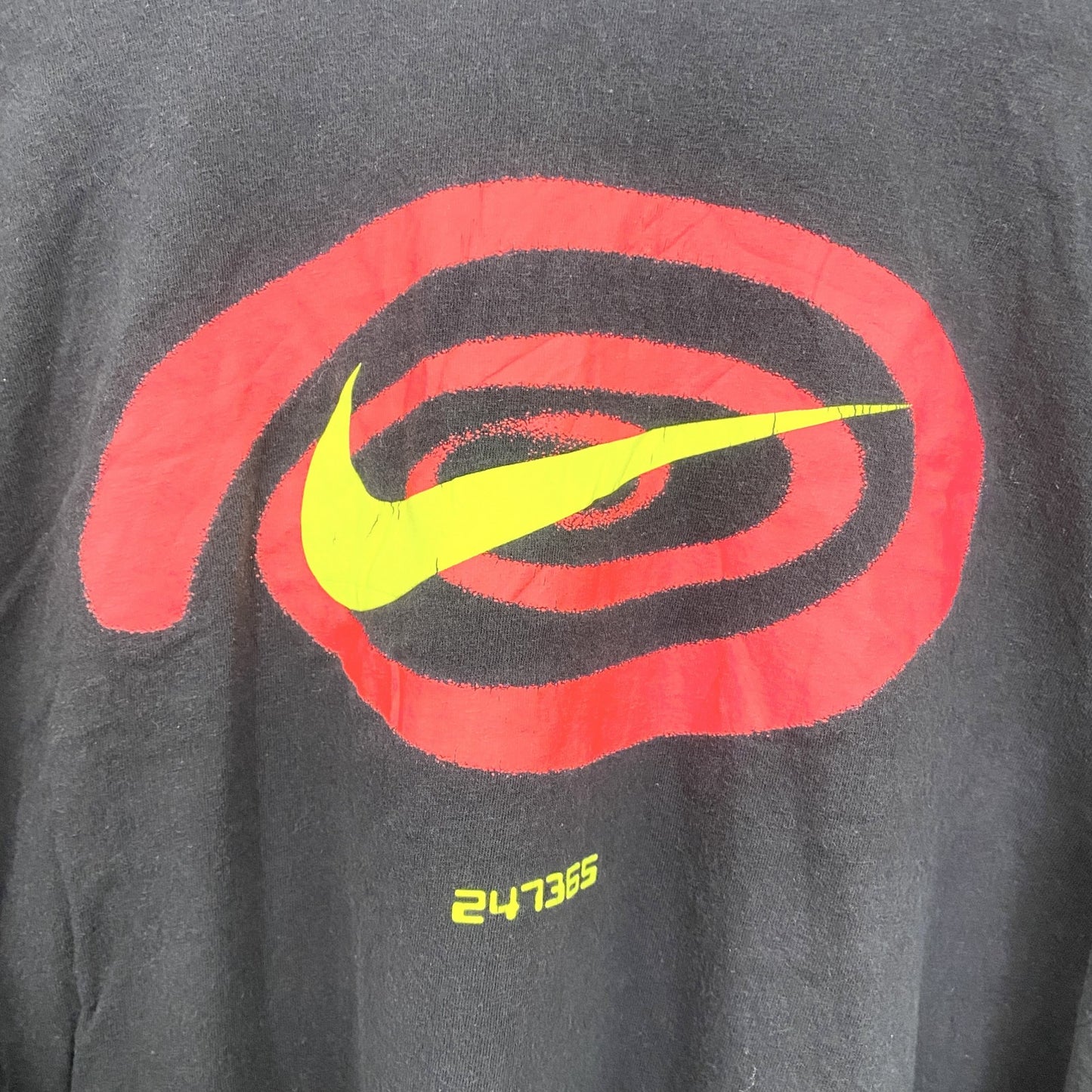 古着 used　NIKE　ナイキ　長袖プリントTシャツ　クルーネックロンT　黒　ブラック　ビッグシルエット　2XLサイズ