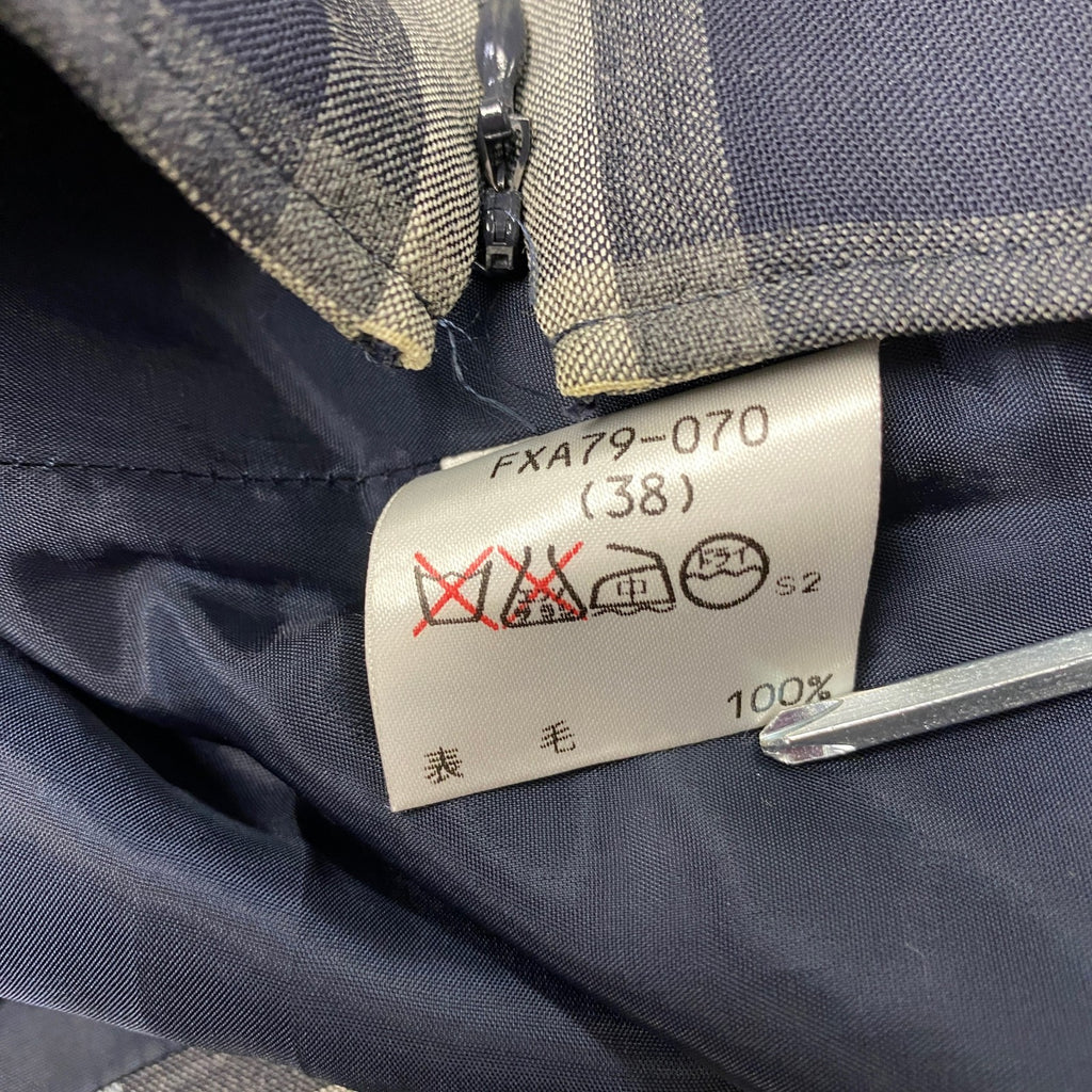 BURBERRY LONDON　バーバリーロンドン　ボックスプリーツスカート　チェック柄　紺　ネイビー　38サイズ　　古着