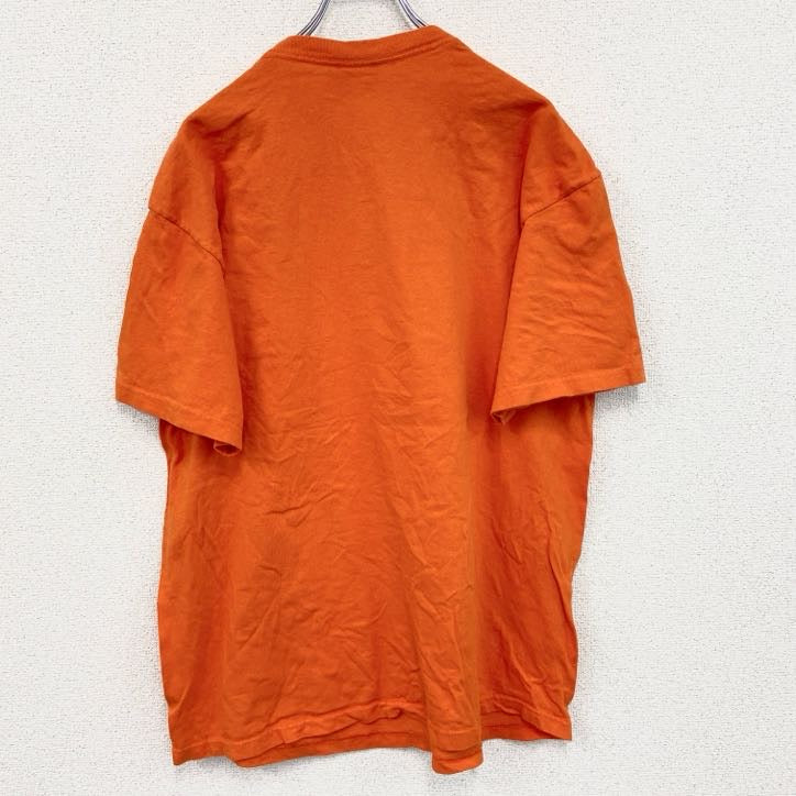 半袖プリントTシャツ　オーバーンタイガース　アメフト　クルーネック　レトロデザイン　オレンジ　XLサイズ　古着