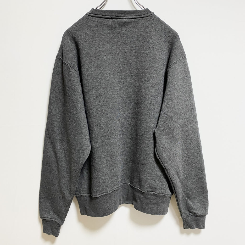 OUTER BANKS　長袖英字刺繍スウェット　トレーナー　ノースカロライナ　グレー　灰色　レトロデザイン　Sサイズ　古着