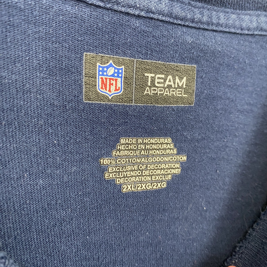 NFL　半袖プリントTシャツ　シアトルホークス　フットボール　クルーネック　ネイビー　紺　2XLサイズ　古着