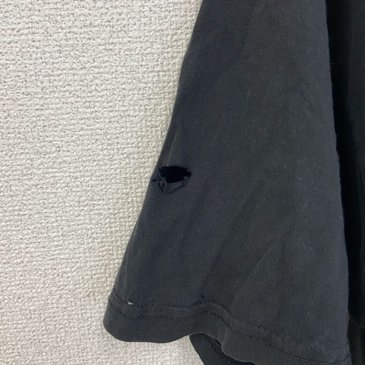 B&C　半袖プリントTシャツ　F.K.S.　英字プリント　黒　ブラック　2XLサイズ　古着