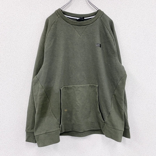 NIKE　ナイキ　スウェット/トレーナー　前V　ポケット付き　ラグランスリーブ　カーキ　XLサイズ