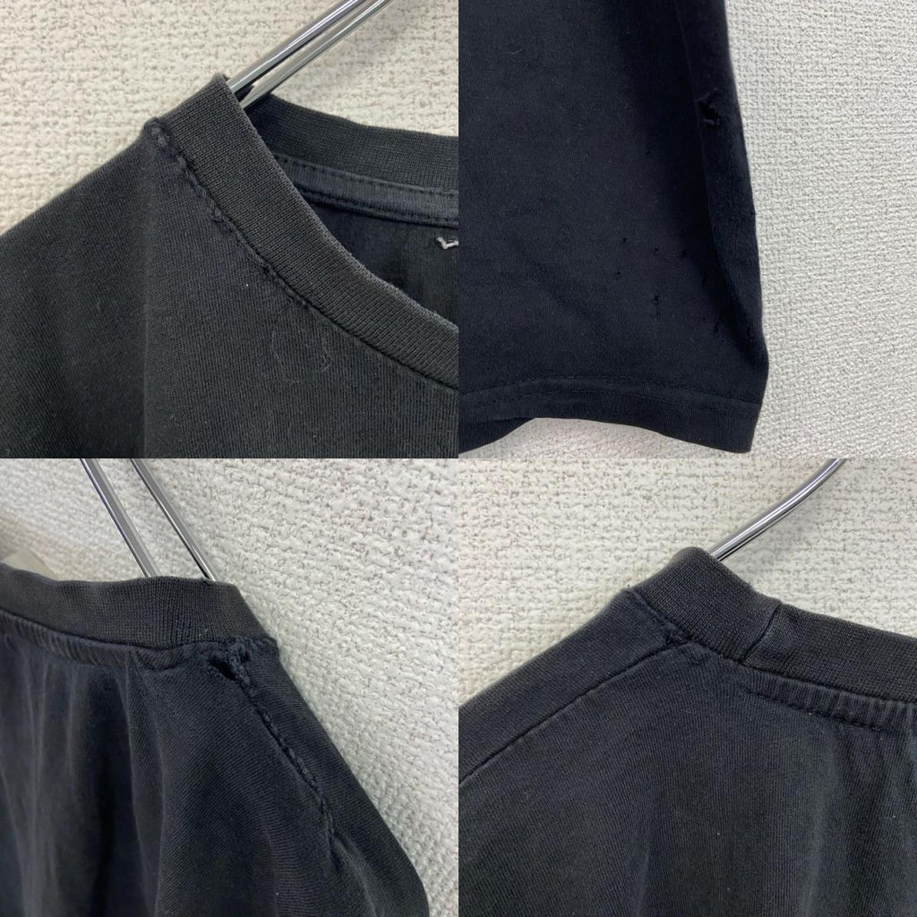 B&C　半袖プリントTシャツ　F.K.S.　英字プリント　黒　ブラック　2XLサイズ　古着