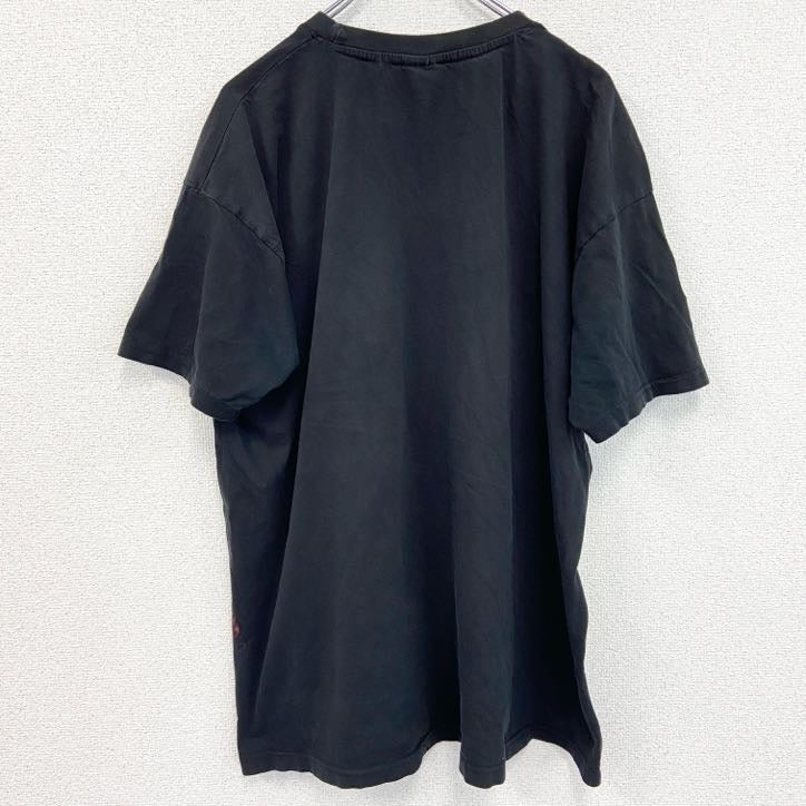 B&C　半袖プリントTシャツ　F.K.S.　英字プリント　黒　ブラック　2XLサイズ　古着