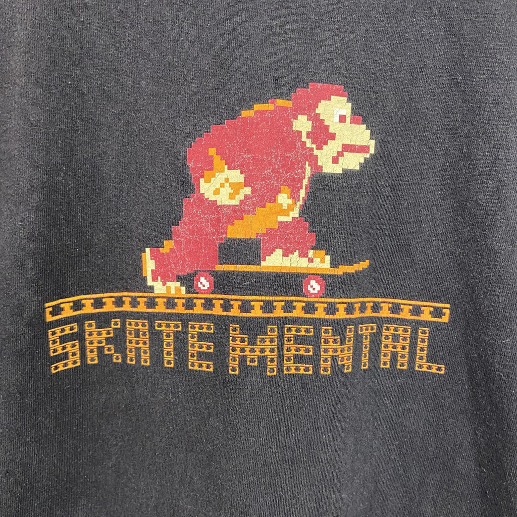 SKATEMENATAL　ドンキーコング　任天堂　半袖キャラクターTシャツ　黒　ブラック　Lサイズ　古着