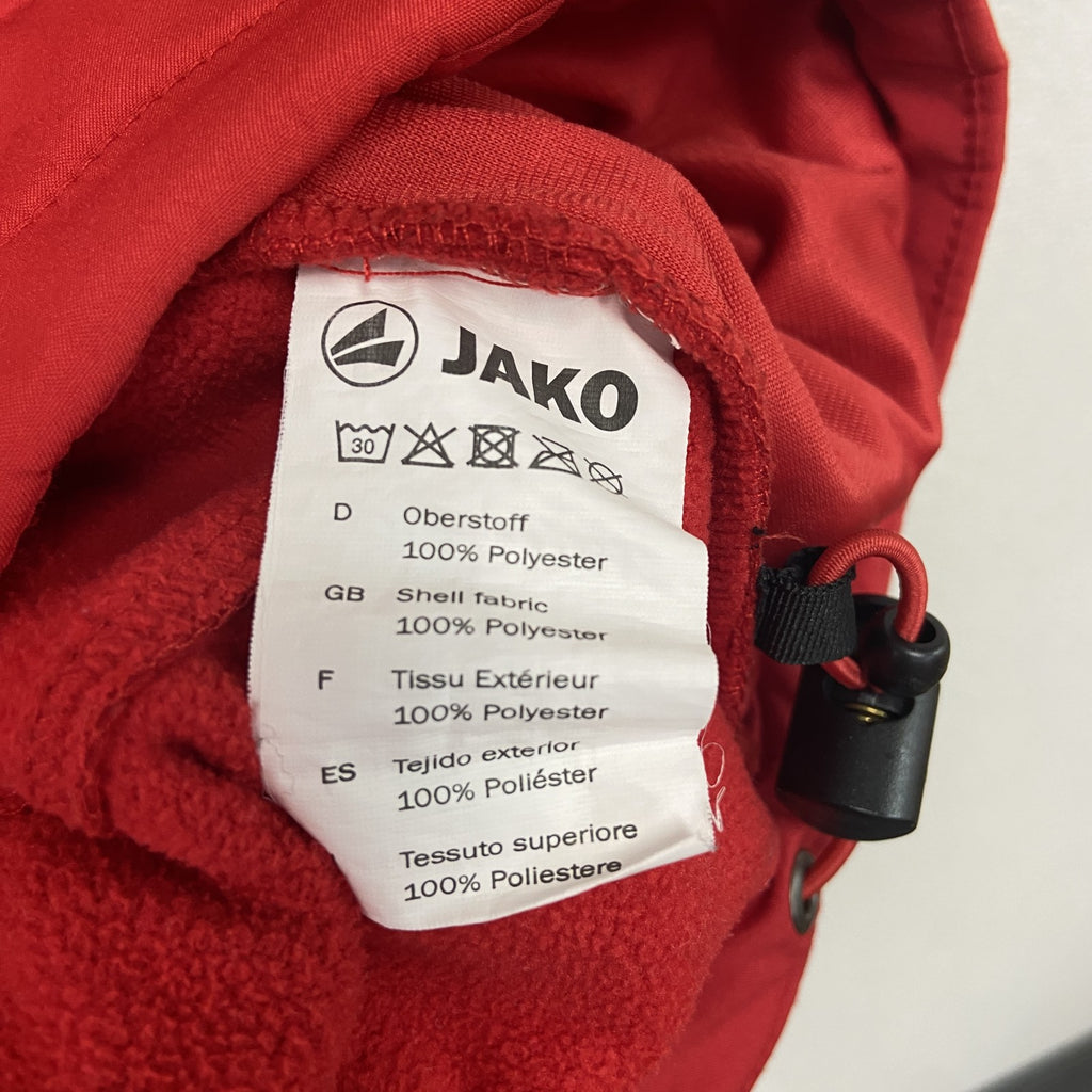 JAKO　トラックジャケット/ジャージ　ラグランスリーブ　英字プリント　赤　レッド　XLサイズ　古着